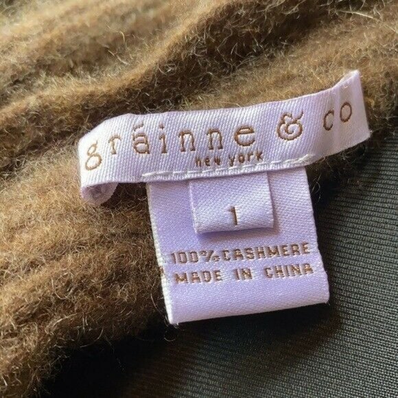 - Grainne & Co New York Brown 100% Cashmere Wrap Sweater - Size 1 (Small) - Picture 8 of 9